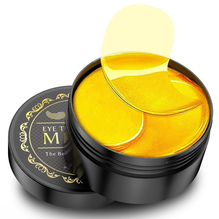 24K Gold Under Eye Patches 60 Pack for Puffy Eyes Dark Circles Bags Wrinkles with Collagen Hyaluronic Acid
