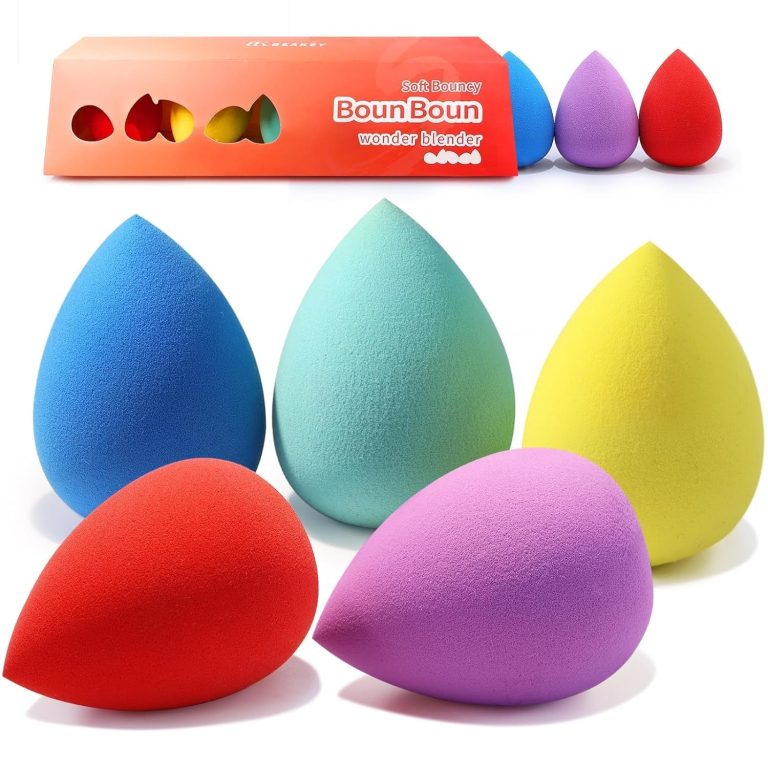 BEAKEY Beauty Makeup Sponge Set 5 pcs Latex Free Ultra Soft Foundation Powder Blender Sponges Pro Finish on a Budget