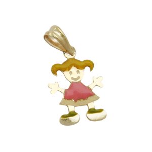 Anhänger, Mädchen, Gold 375
