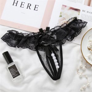 Beaded Lace Crotchless Panty