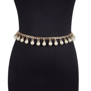 Beads Wedding / Party / Evening Sash With Pendant / Imitation Pearl / Belt Women's Sashes 2025 - $61.99