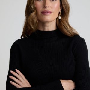 Beatrice Roll Neck Jumper In Black