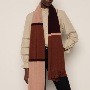 Bordeaux Stripe Scarf In Multi