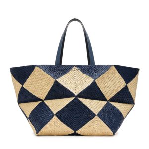 BORSA PUZZLE FOLD TOTE XXL IN RAFIA