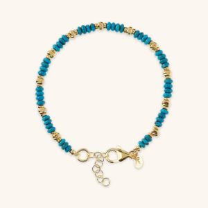 Bracelet with Turquoise Washers and Golden Nuggets