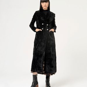 Cappotti donna in velluto nero