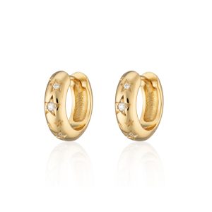 Celestial Chunky Huggie Hoop Earrings