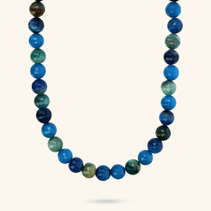 Choker Necklace in 18Kt Yellow Gold Plated 925 Silver with Faceted Natural Agate Stone