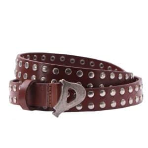 Cintura in pelle con borchie