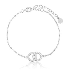 Circle Bracelet/18K White Gold Vermeil & Premium Cubic Zirconia