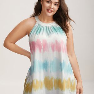 Color Fusion Pleated Flowy Tank Top