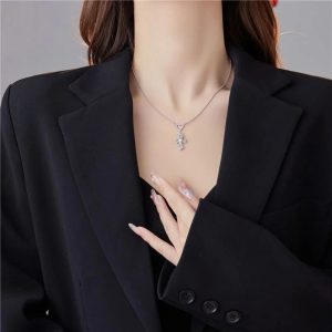 Cross Heart Pendant Silver Necklace