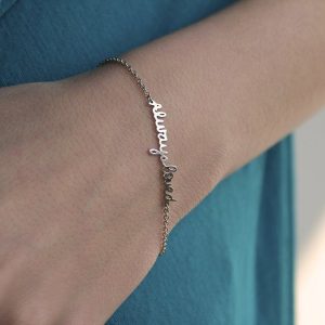 Custom Name Handwriting Bracelet, 14K Or 18K Gold
