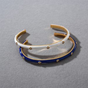 Design sense opening collision color enamel embedded diamond bracelet high-end sense fashion hundred stacked wear