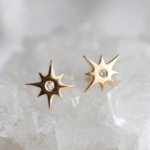 Diamond Earrings, Star Earrings
