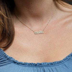Diamond Name Necklace, Personalized Necklace