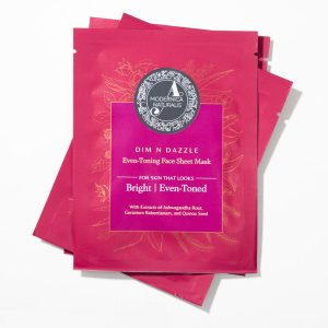 Dim N Dazzle Even-Toning Face Sheet Mask – Brightens, Hydrates Dull, Dry, Aging Textured Skin - Unique ‘Serum-Drench Method’ with Sappan Wood Bark...