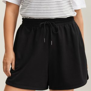 Drawstring Slit Supersoft Pull-On Shorts