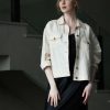 DROPPED SHOULDER LINEN OVERSIZED JACKET