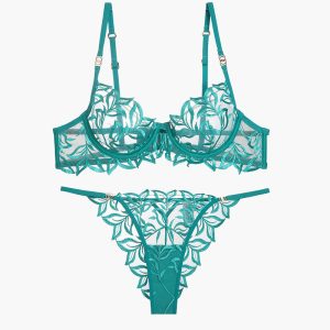 Embroidered Lace Bra and Panty 2 Sets