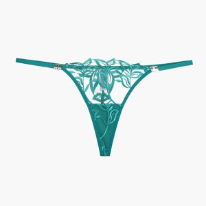 Embroidered Lace Thong