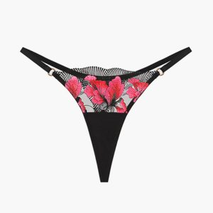 Embroidered Maple Leaf Thong