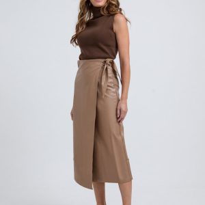 Emily Wrap Midi Skirt In Cream