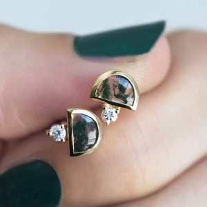 Emma Moss Agate Stud Earrings