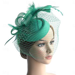 Fascinators Hats Headwear Polyester Organza Fedora Hat Floppy Hat Top Hat Horse Race Cocktail Elegant Vintage With Feather Bows Headpiece Headwear 202