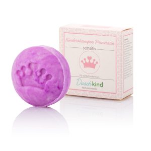 Festes Kindershampoo Prinzessin tränenfrei 2in1 Haut und Haarpflege für weiches Haar mit fruchtigem Duft