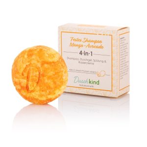 Festes Shampoo Locken und normales Haar mit Mango Avocado und Avocadoöl. 4in1 Formel, 56 Gramm pro Stück.