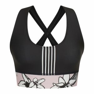 Flower Power Sports Bra Black Stripe - SheWarrior