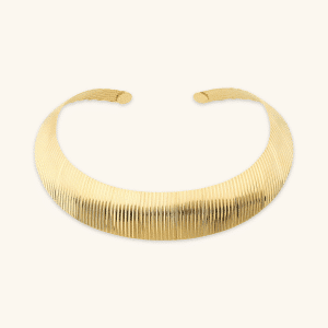 Graduated Textured Striped Choker Necklace