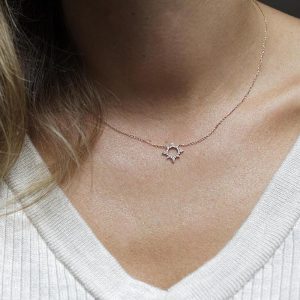 Halo Star Necklace, Diamond Jewelry