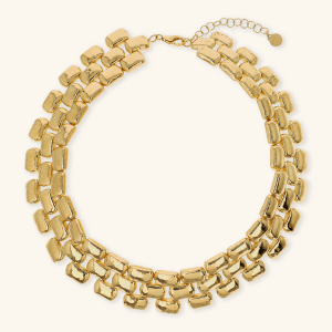 Hammered Panther Maxi Knit Choker Necklace