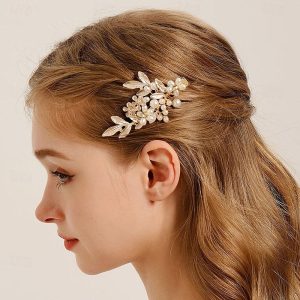 Headdress Headpiece Hair Clip Imitation Pearl Rhinestone Wedding Cocktail Vintage Luxury With Rhinestone Faux Pearl Headpiece Headwear 2025 - $17.49