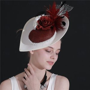 Headpiece Feathers Sinamay Wedding Evening Party Elegant Wedding With Feather Headpiece Headwear 2025 - $29.99