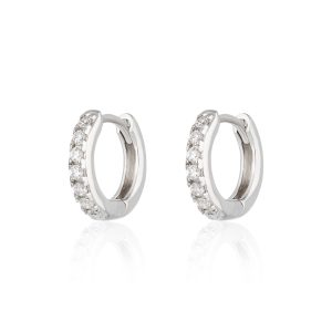 Huggie Earrings with Clear Stones