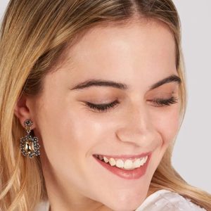 Jenifer Black Stone Drop Earrings