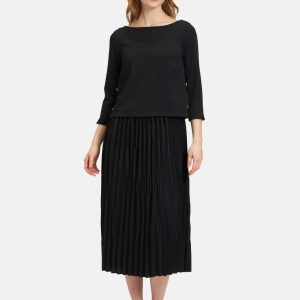 Jerseykleid mit Plissee