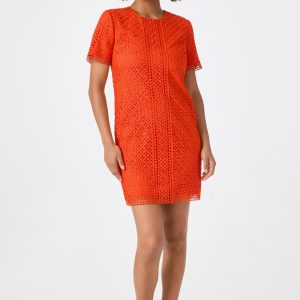Kimasu Short-Sleeve Lace Mini Dress
