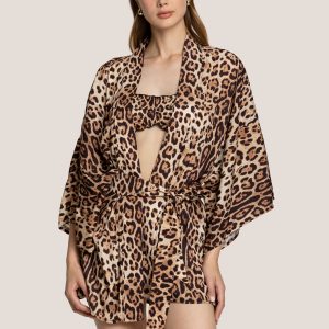 KIMONO CORTO REAL LEOPARD