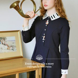 Kitten Melody Dress (Navy)