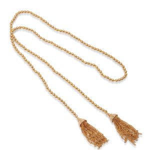 Kjl Gold-Plated Bead Necklace With Tassels