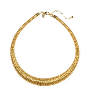 Kjl Ribbed Gold Bib Necklace