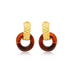 KJL Tortoise Doorknocker Earrings