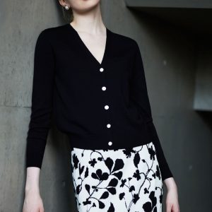KNIT SKIRT W/ DOUBLE SIDED JACQUARD