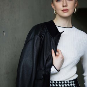 LEATHER BOMBER JACKET