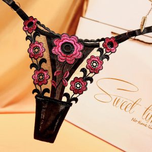 Low Waist Triangle Lace Thong Panties
