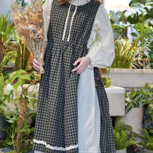 May Alcott Cotton Pinafore Dress (Blue)